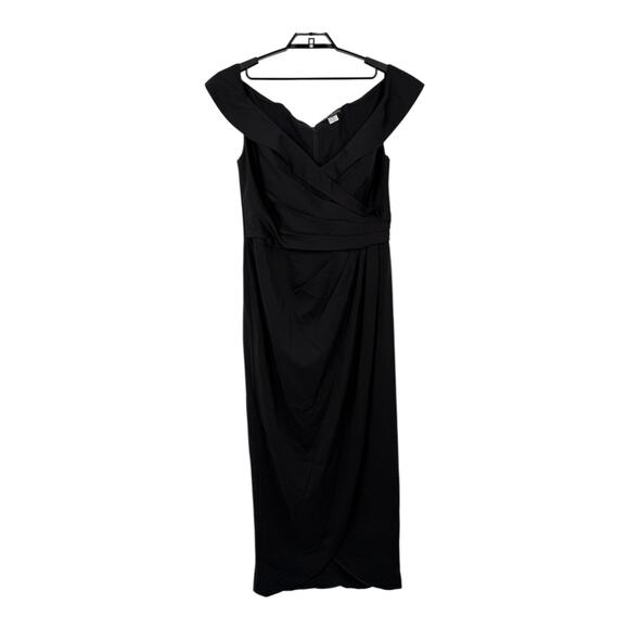 La Femme dress column gown black off the shoulder size 16 - Picture 2 of 7